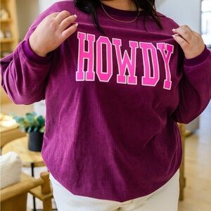 Women's Purple HOWDY sweater from boutique size large